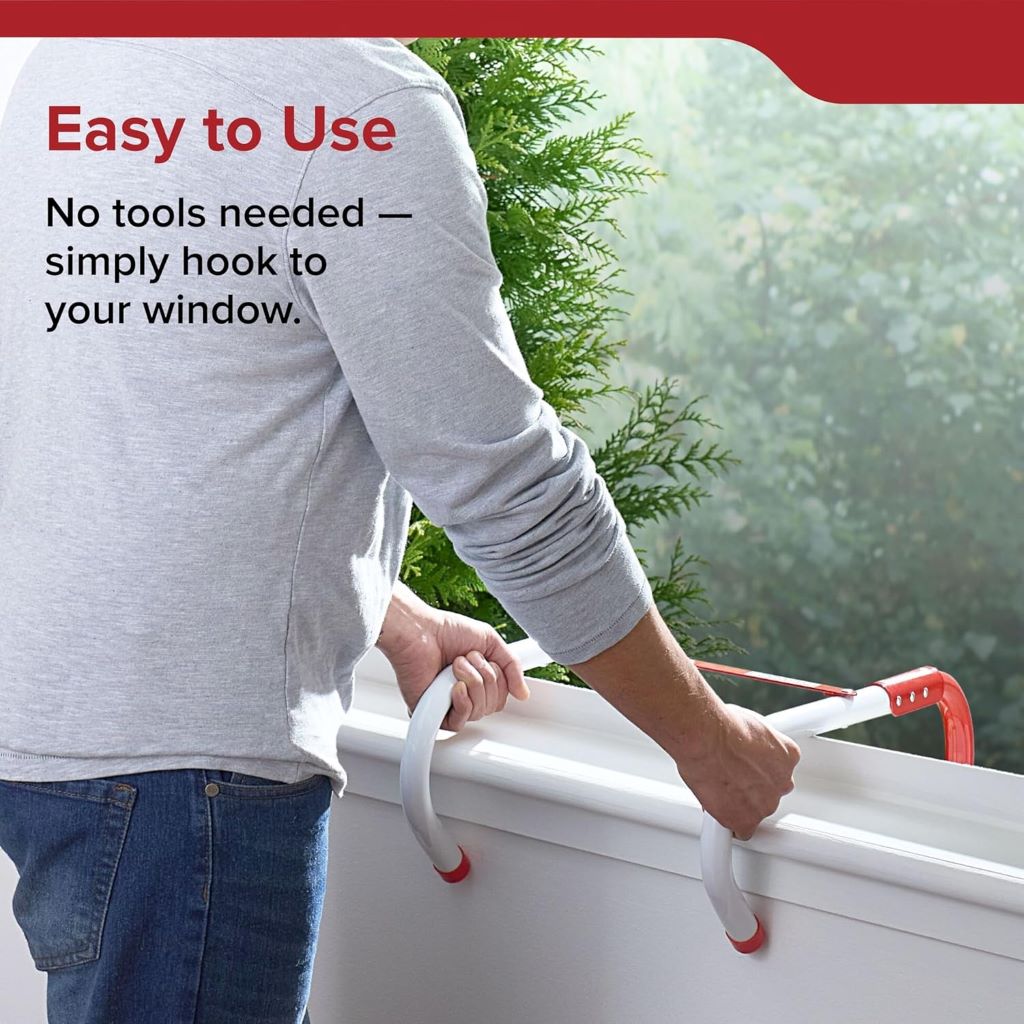 13-foot Kidde fire escape ladder set up for emergency use review.