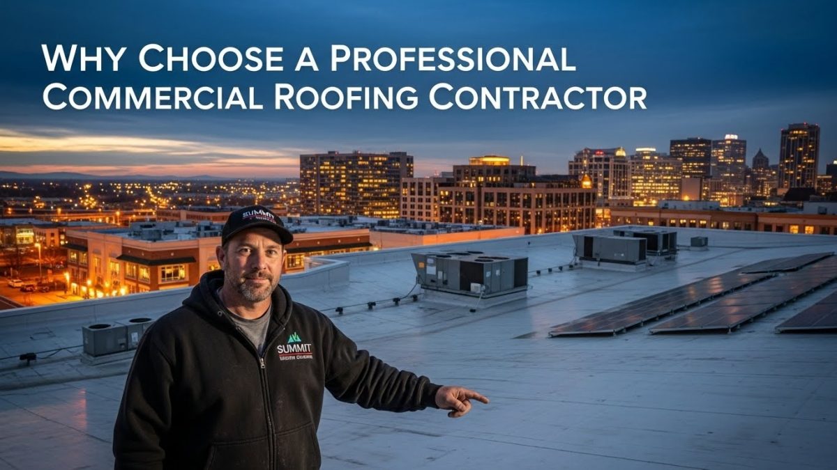 Commercial roofing inspection on flat roof system