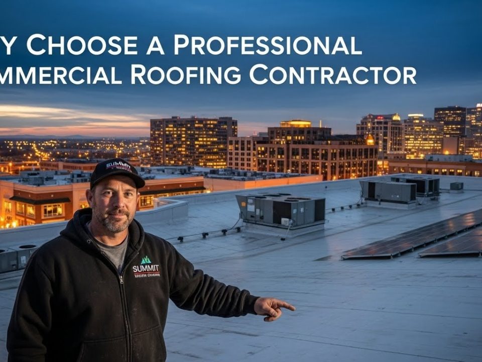 Commercial roofing inspection on flat roof system