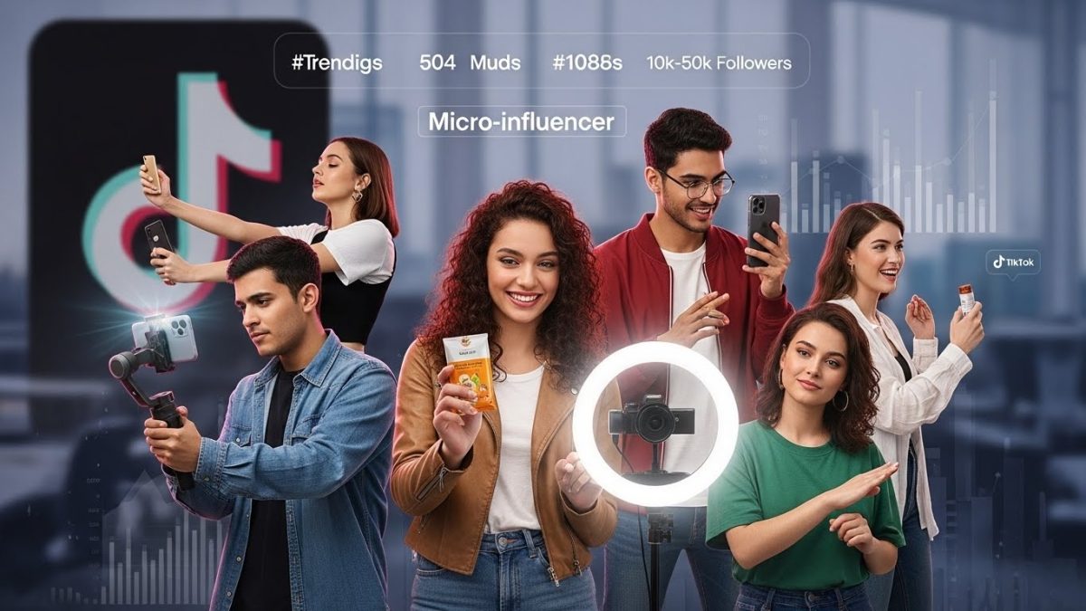 TikTok micro influencer creating product review video